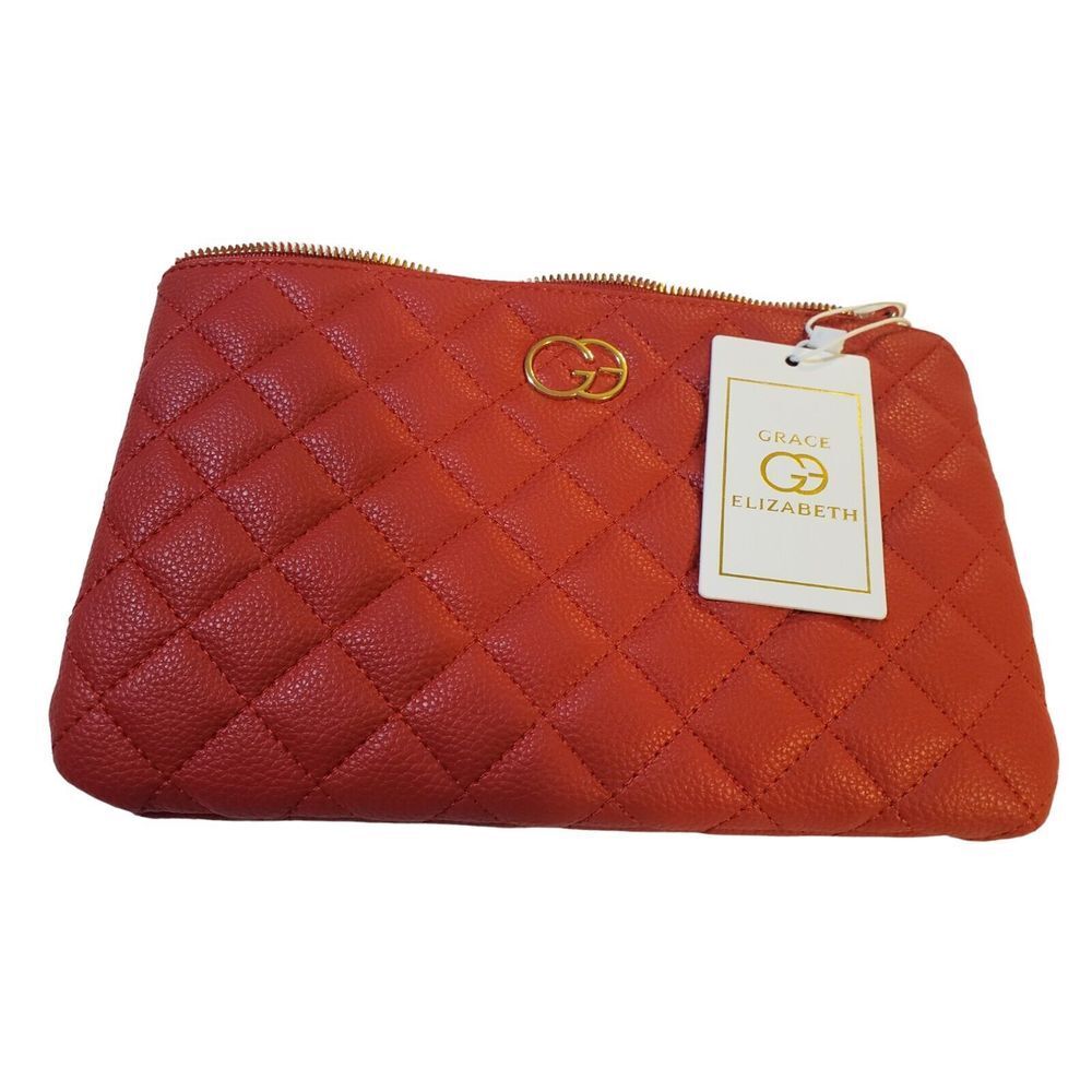 GRACE ELIZABETH Red Clutch Handbag Purse NEW WITH TAGS Designer Wedding Everyday